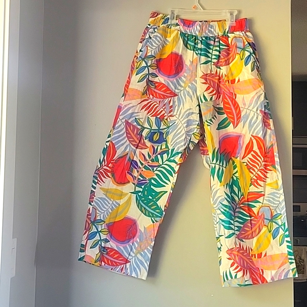 C&C california Pants 100% linen US- M multi color